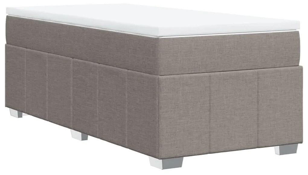 Κρεβάτι Boxspring με Στρώμα Taupe 80x200 εκ. Υφασμάτινο - Μπεζ-Γκρι