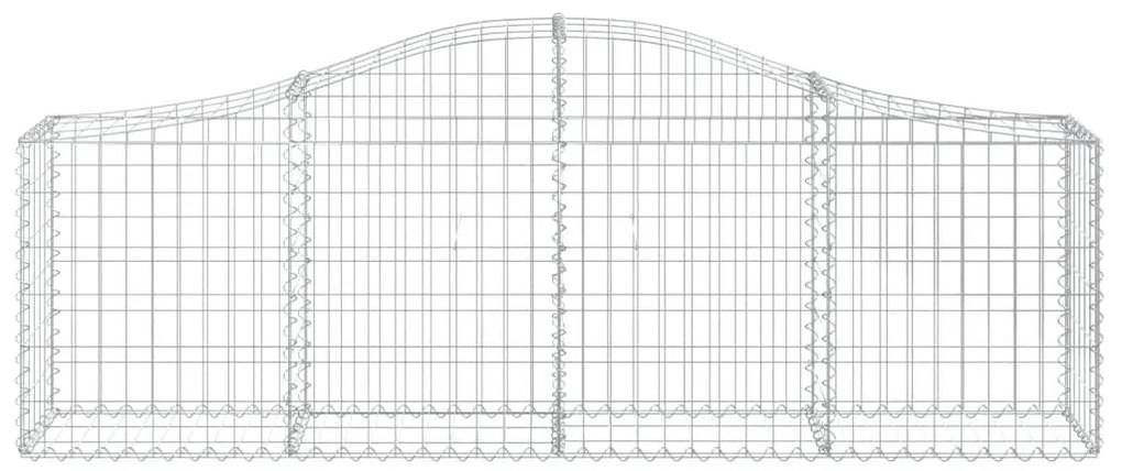 Συρματοκιβώτια Τοξωτά 4 τεμ. 200x30x60/80 εκ. Γαλβαν. Ατσάλι - Ασήμι