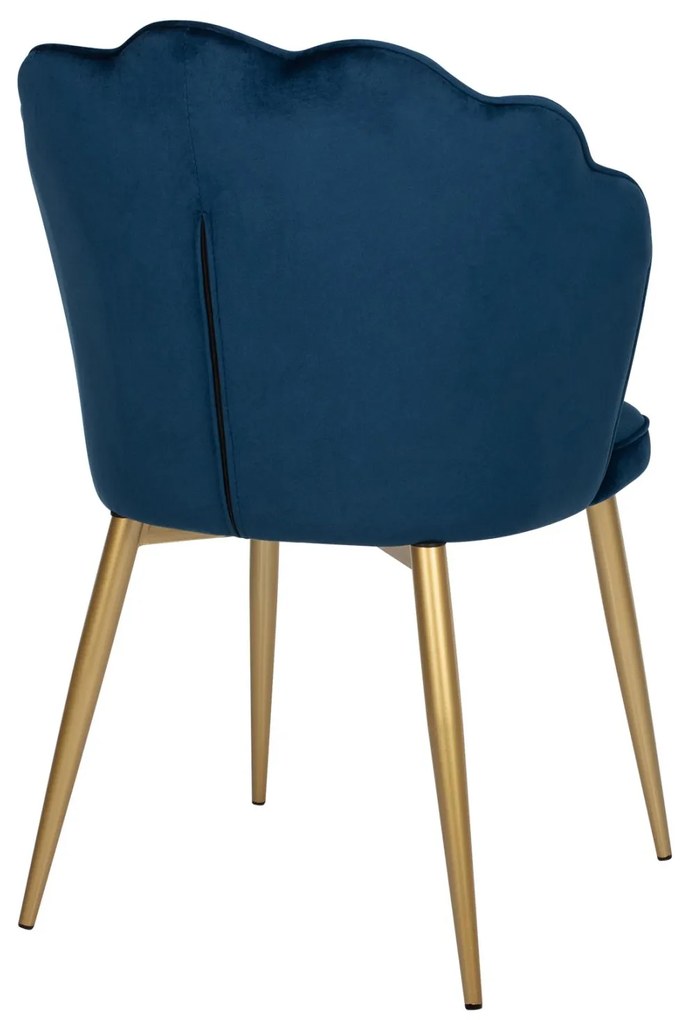 Καρέκλα AVIE C8737.08 με Χρυσά Μεταλλικά πόδια και Βελούδο Μπλέ 48x48x85εκ. 2αδα 48x48x85 εκ.