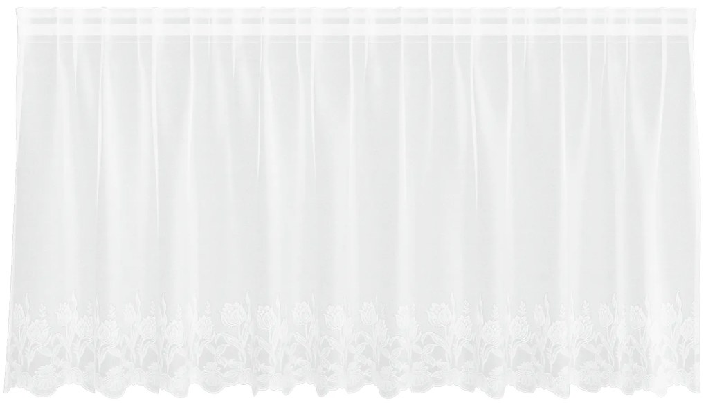 vidaXL Κουρτίνα Δαντέλας με κουρτίνες Floral Λευκό 300 x 120 cm Πολυεστέρας