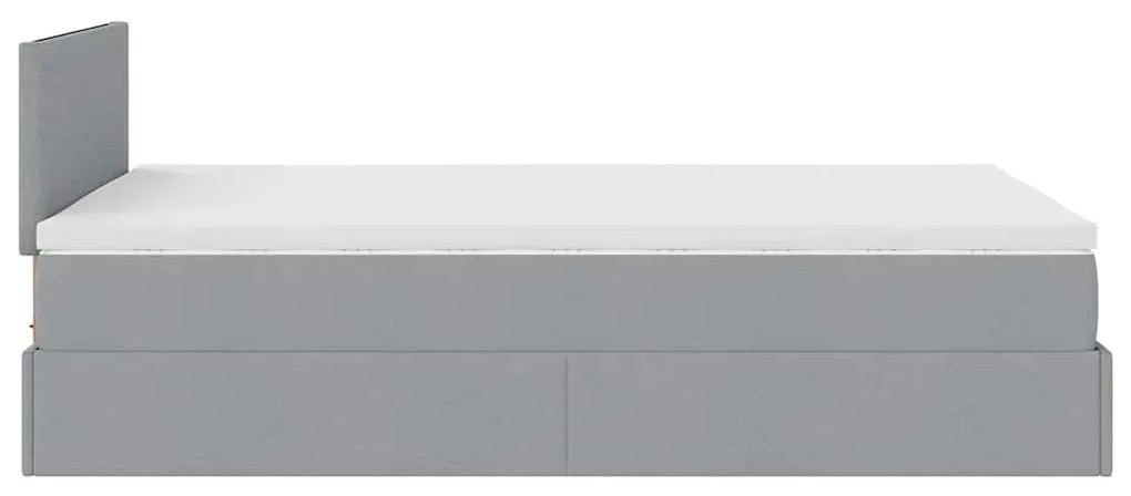 Οθωμανικό κρεβάτι με στρώμα &amp; LEDs Ανοιχτό γκρι Ύφασμα 3312208