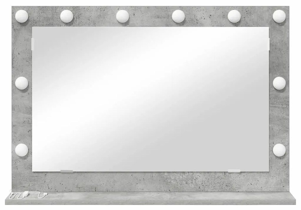 vidaXL Καθρέφτης τουαλέτας Ορθογώνιος Σκυρόδεμα Γκρι 80 x 55 x 18 εκ.