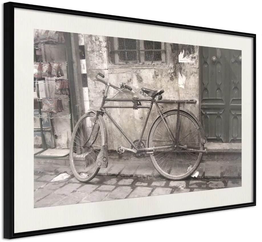 Αφίσα - Old Bicycle - 90x60 - Μαύρο - Με πασπαρτού