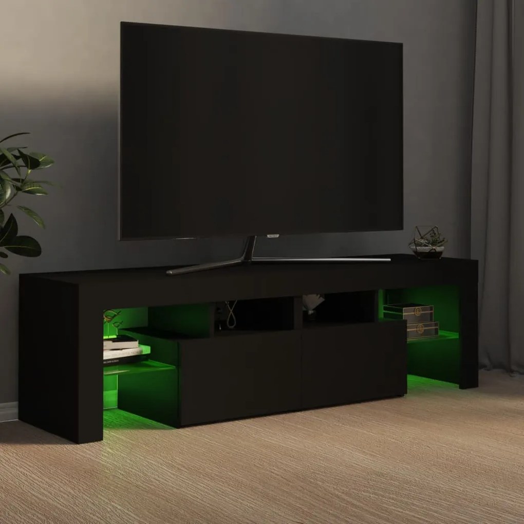 Έπιπλο Τηλεόρασης με LED Μαύρο 140 x 36,5 x 40 εκ. 804365