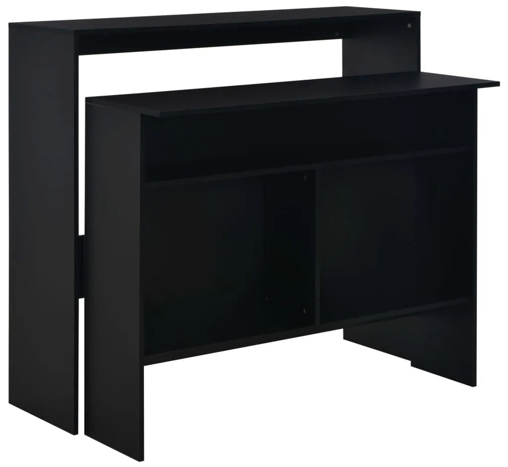 vidaXL Τραπέζι Μπαρ με 2 Επιφάνειες Χρώμα Μαύρο 130 x 40 x 120 εκ.