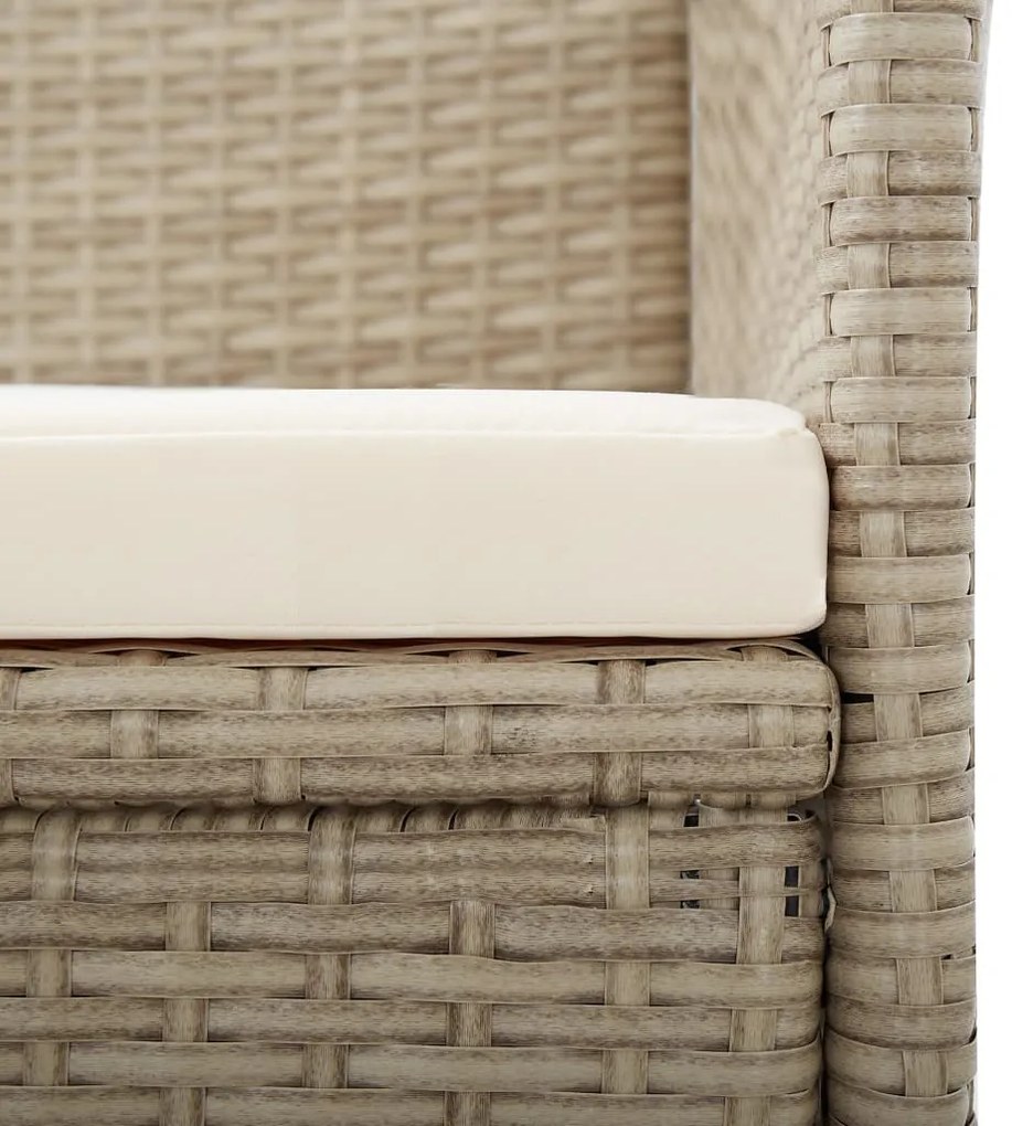 vidaXL Πολυθρόνες Κήπου Ανακλ/νες 2 τεμ. Μπεζ Συνθ. Ρατάν + Μαξιλάρια