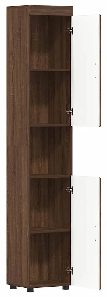 vidaXL Ντουλάπι Μπάνιου με πόρτα TULUM Καφέ δρυς 37 x 31.5 x 203 εκ