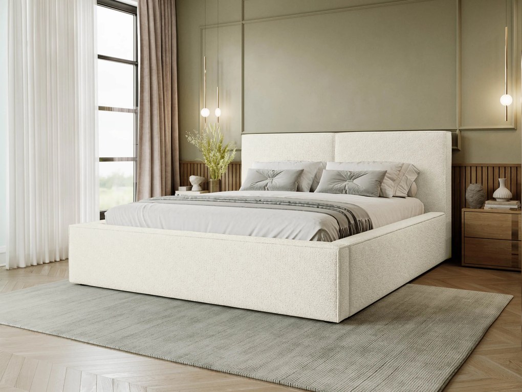 Επενδυμένο κρεβάτι Santos-Silver Gray-140 x 200