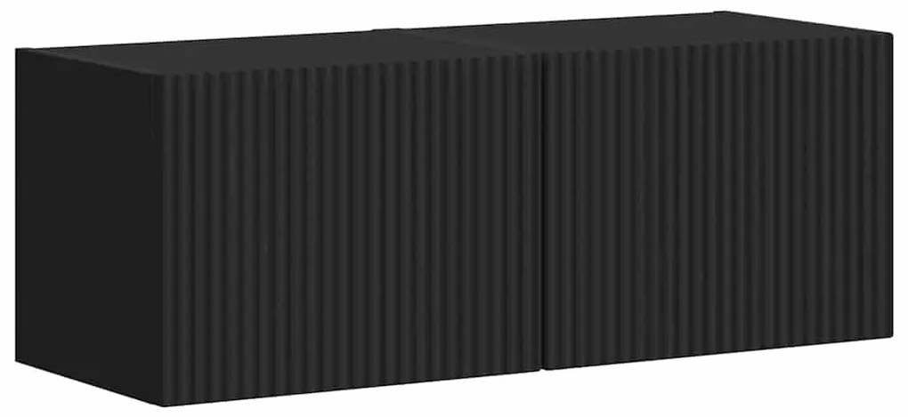 vidaXL Ντουλάπι Τηλεόρασης Τοίχου 2 pcs Μαύρο 60 x 31 x 29.5 εκ