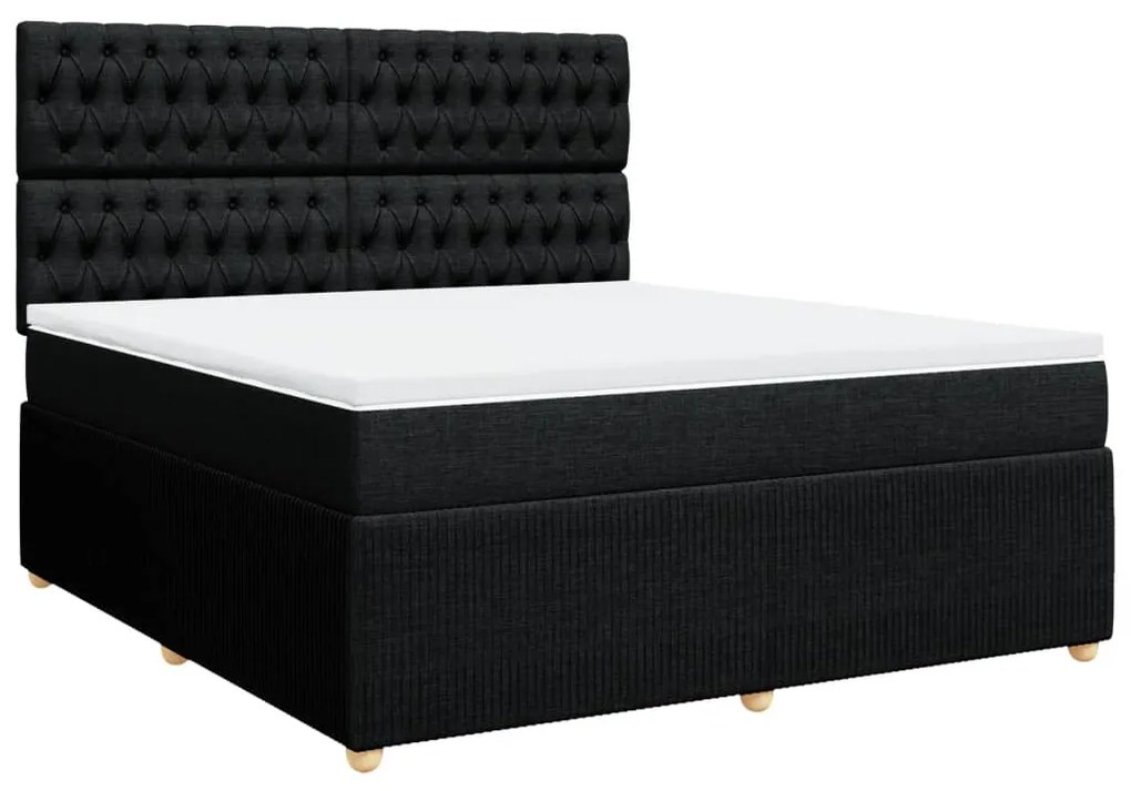 ΚΡΕΒΑΤΙ BOXSPRING ΜΕ ΣΤΡΩΜΑ ΜΑΥΡΟ 180X200 ΕΚ. ΥΦΑΣΜΑΤΙΝΟ 3294444