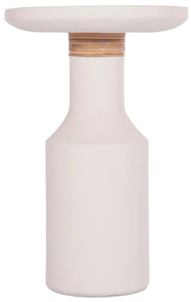 ΒΟΗΘΗΤΙΚΟ ΤΡΑΠΕΖΙ TRED(T) HM18169.02 FIBER CEMENT ΛΕΥΚΟ-ΦΥΣΙΚΟ RATTAN--Φ40x61Υεκ.