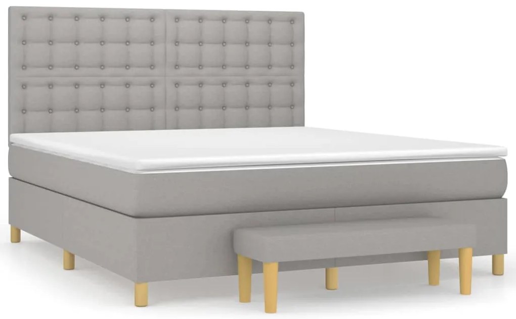 vidaXL Κρεβάτι Boxspring με Στρώμα Αν. Πράσινο 160x200εκ Υφασμάτινο