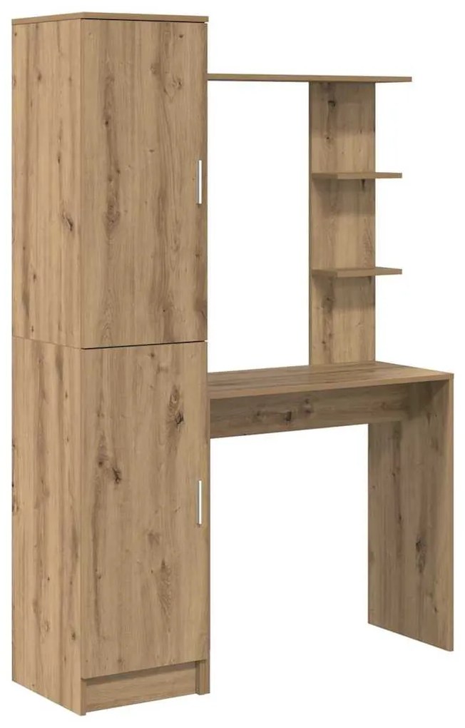 vidaXL Γραφείο με αποθηκευτικό χώρο με ράφι 2 pcs artisan δρυς