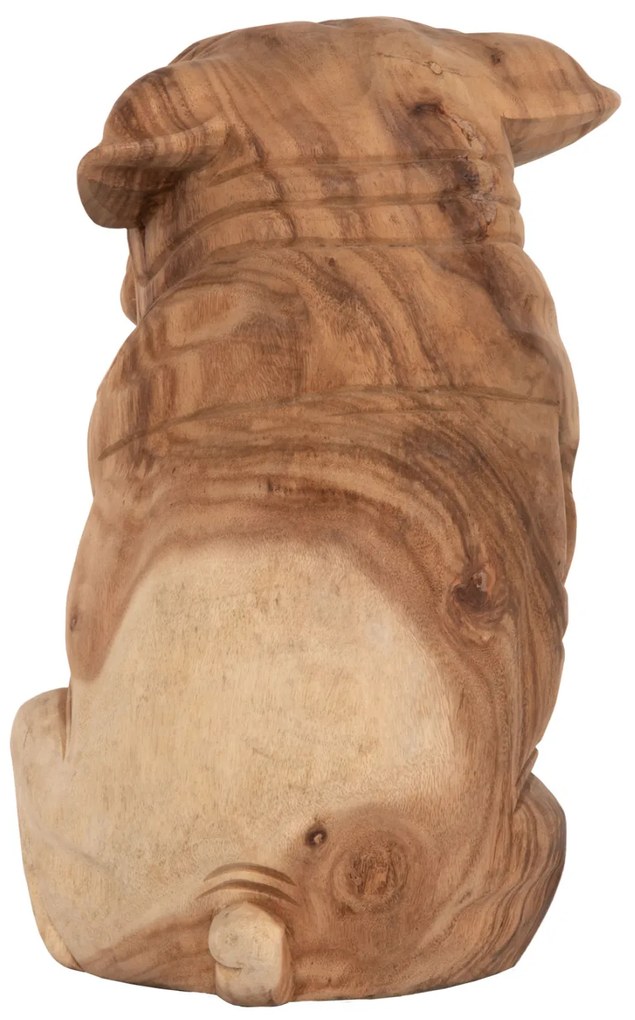 Διακοσμητικό Δαπέδου Dozer Bulldog Ξύλο Suar Σε Φυσικό Χρώμα 26x27x40Y εκ.
