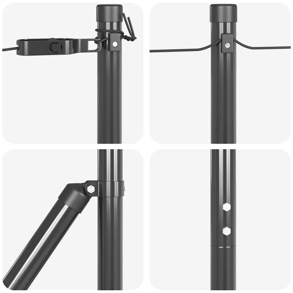 vidaXL Στηλοβάτες 52 τεμ Γκρι Ø32 mm 150 cm Γαλβανισμένος Χάλυβας