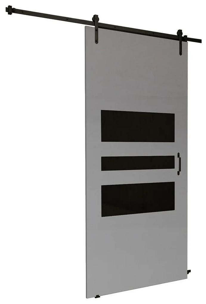 Συρόμενες πόρτες Dover 163, 31 kg, Μαύρο, Ανθρακί, Πλαστικοποιημένη μοριοσανίδα, Γκρι, Αλουμίνιο | Epipla1.gr