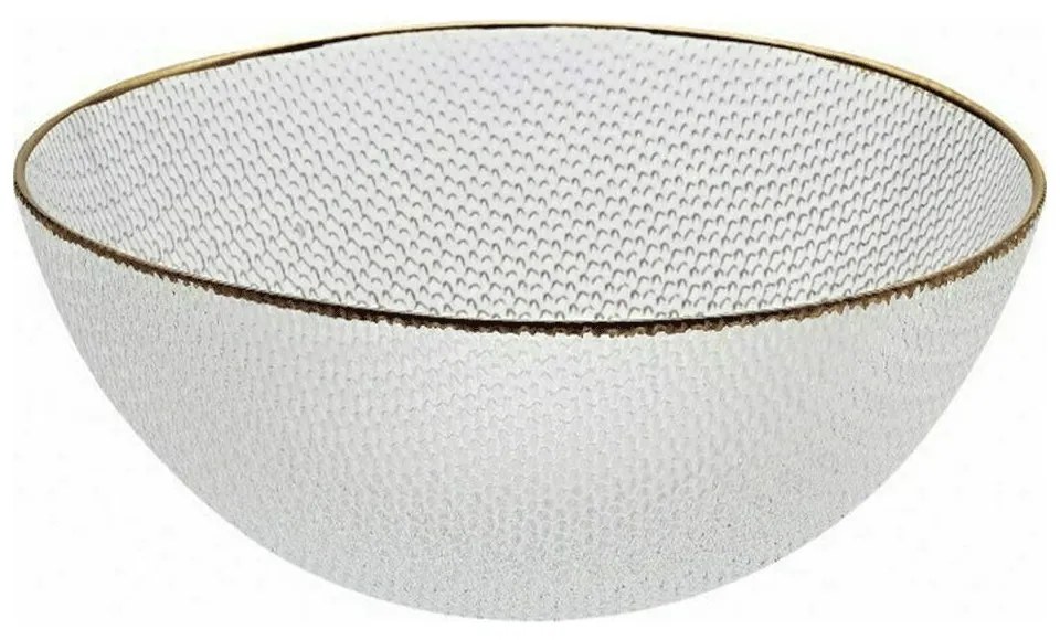 Φρουτιέρα Tuana 80.184.07 Φ24cm Clear-Gold Cryspo Trio Γυαλί
