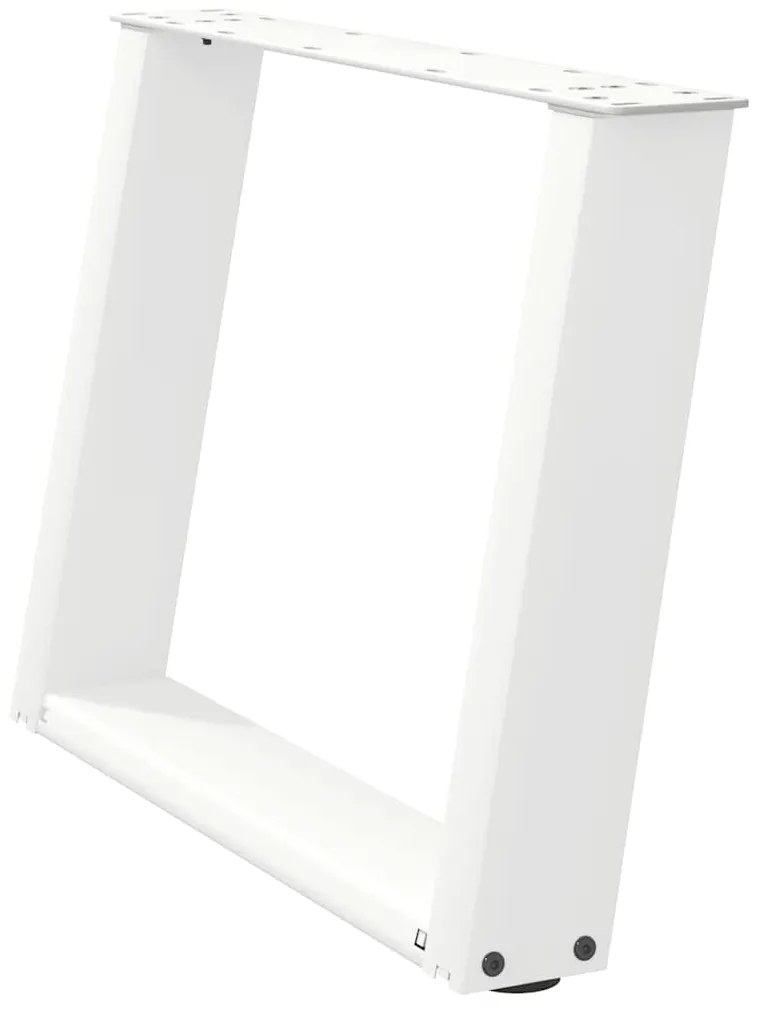 vidaXL Πόδια Τραπεζιού Σαλονιού σε Σχήμα U 2 τεμ. Λευκά 70x(42-43) εκ. Ατσάλι