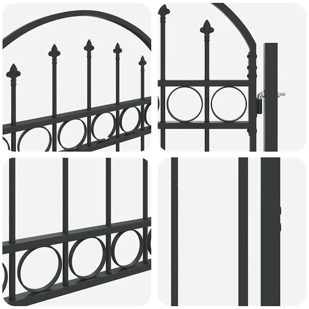 vidaXL Πύλη Φράχτη Γκρι 100 x 150 cm Ατσάλι με Επικάλυψη Πούδρας