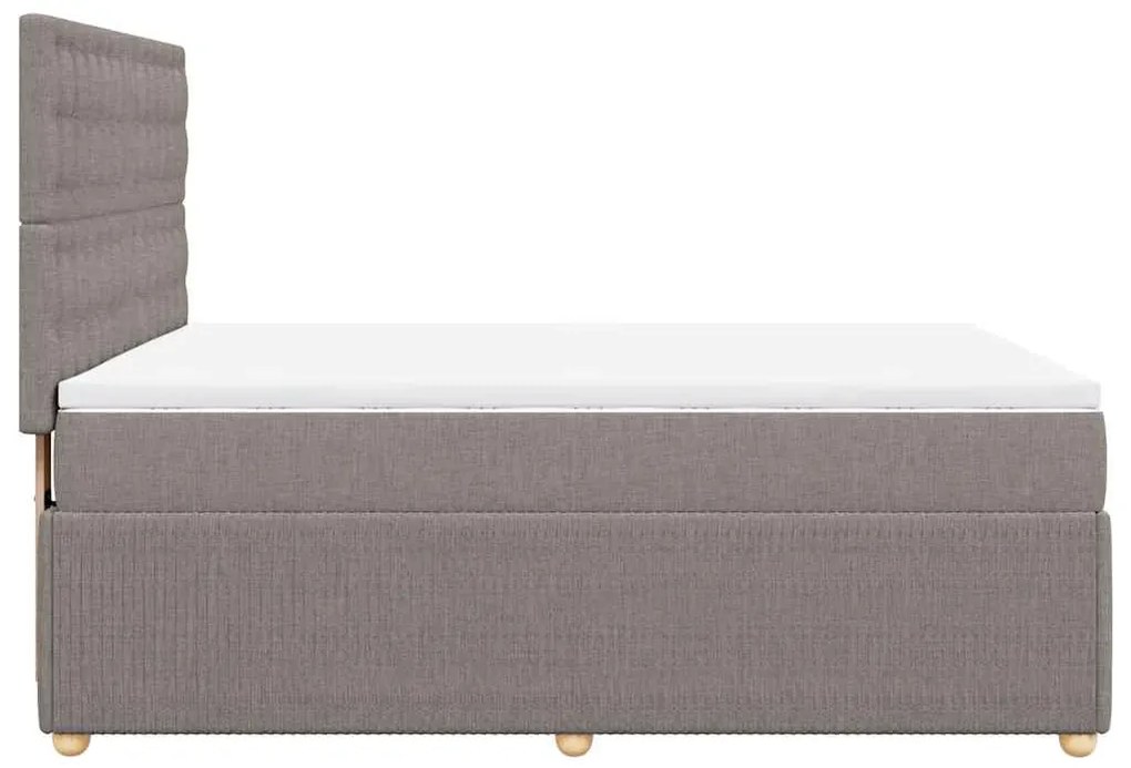 vidaXL Κρεβάτι Boxspring με Στρώμα Taupe 140x190 εκ. Υφασμάτινο