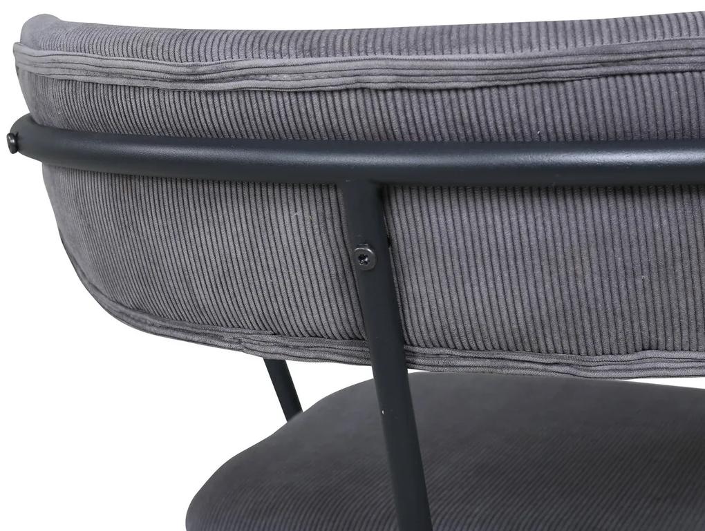 Καρέκλα Dallas 1711, Μαύρο, Γκρι, 69x68x49cm, 9 kg, Ταπισερί, Μεταλλικά, Μπράτσα | Epipla1.gr