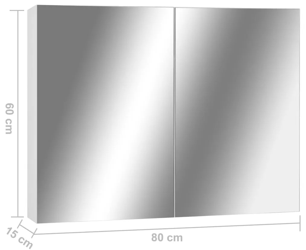 vidaXL Καθρέφτης Μπάνιου με Ντουλάπι Λευκό 80 x 15 x 60 εκ. από MDF