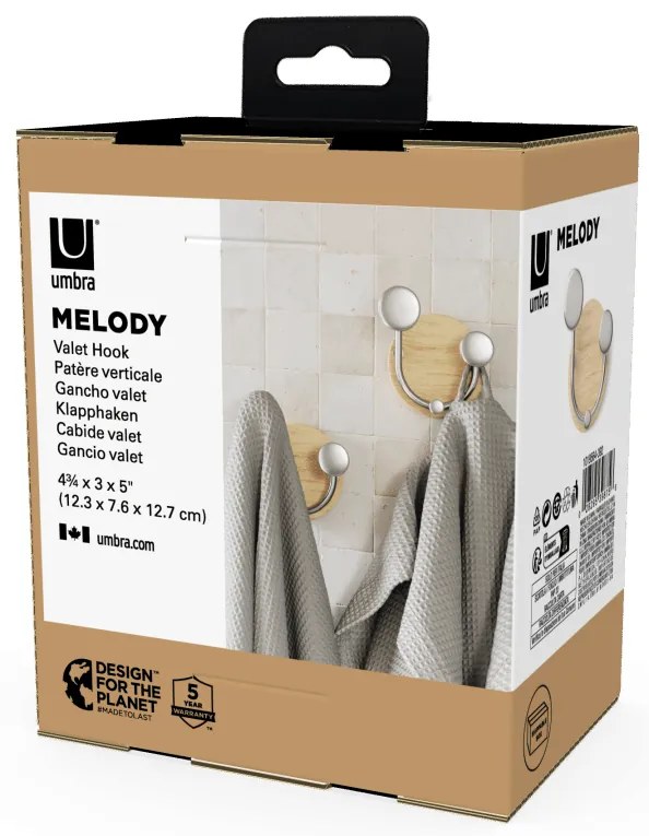 Umbra Melody κρεμάστρα απο ξύλο/μέταλλο 12Χ8X13εκ.1019564-392
