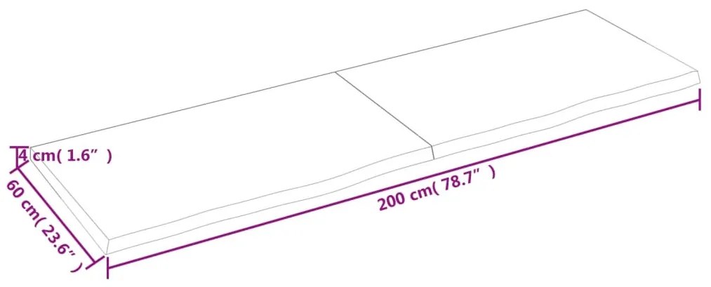 ΡΑΦΙ ΤΟΙΧΟΥ ΑΝΟΙΧΤΟ ΚΑΦΕ 200X60X4 ΕΚ. ΕΠΕΞΕΡΓ. ΜΑΣΙΦ ΞΥΛΟ ΔΡΥΟΣ 363730