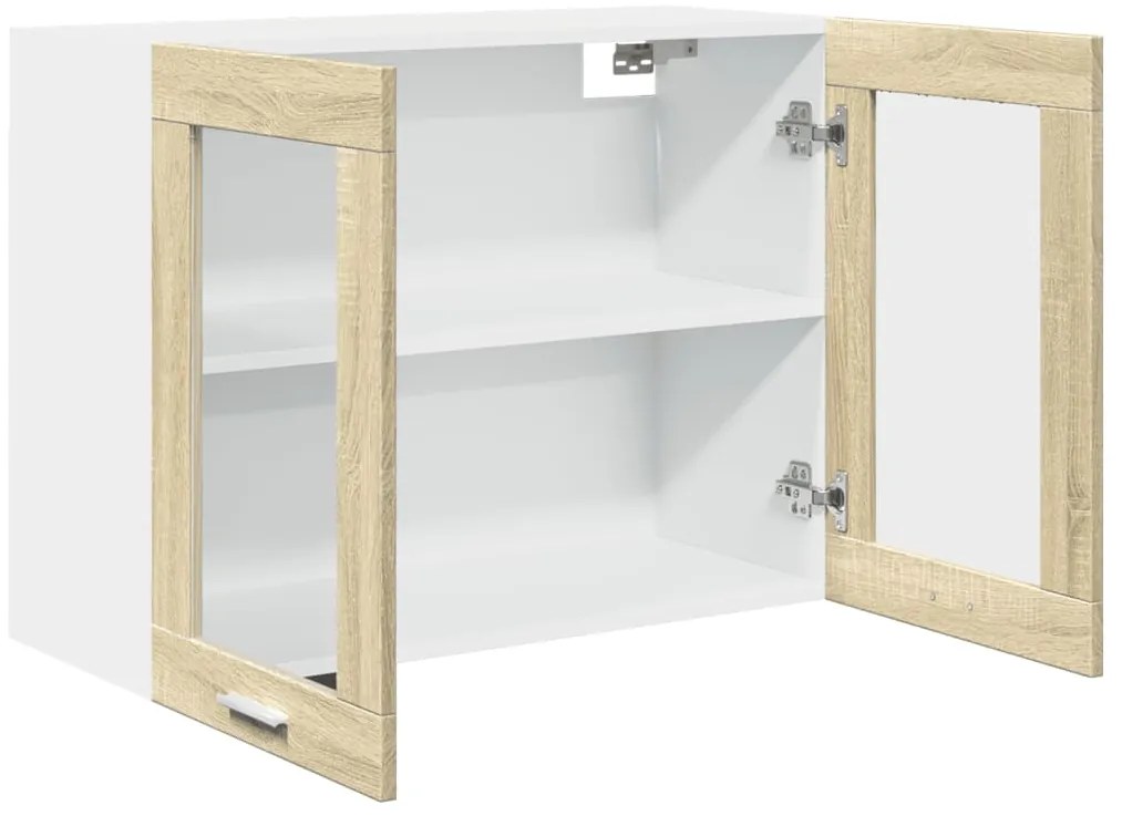 vidaXL Ντουλάπι Κρεμαστό με Τζάμι Lyon Sonoma Δρυς 80x31x60εκ.