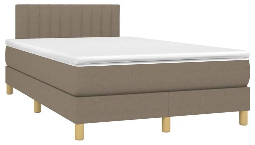 Κρεβάτι Boxspring με Στρώμα Taupe 120x190 εκ. Υφασμάτινο - Μπεζ-Γκρι