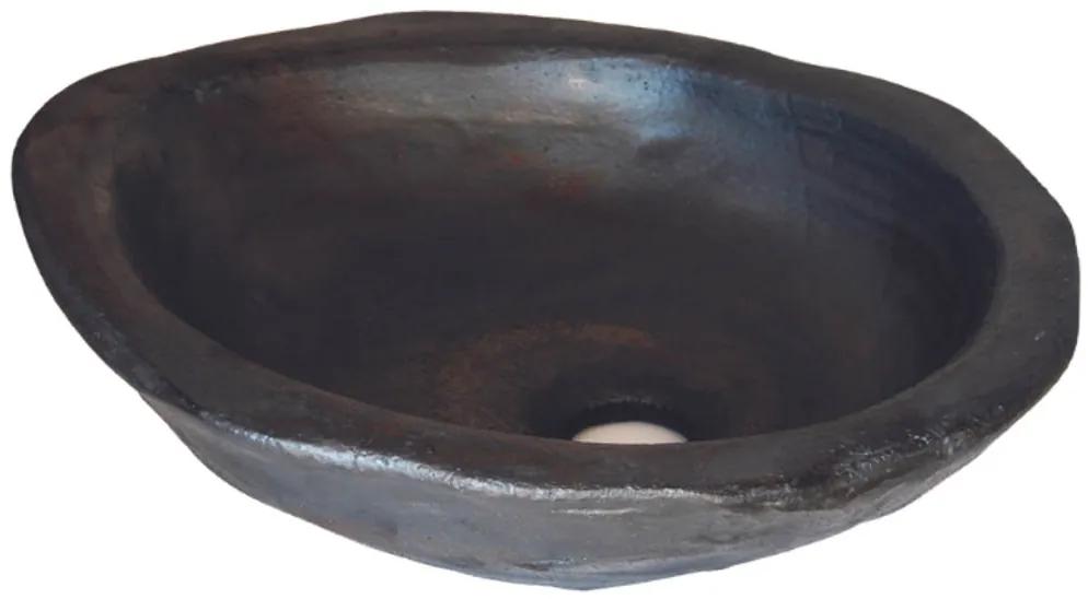 Νιπτήρας Ανθρακί Επικαθήμενος Χειροποίητος Ακανόνιστος M50xΠ37xY12cm Art Collection ΑΚ37A