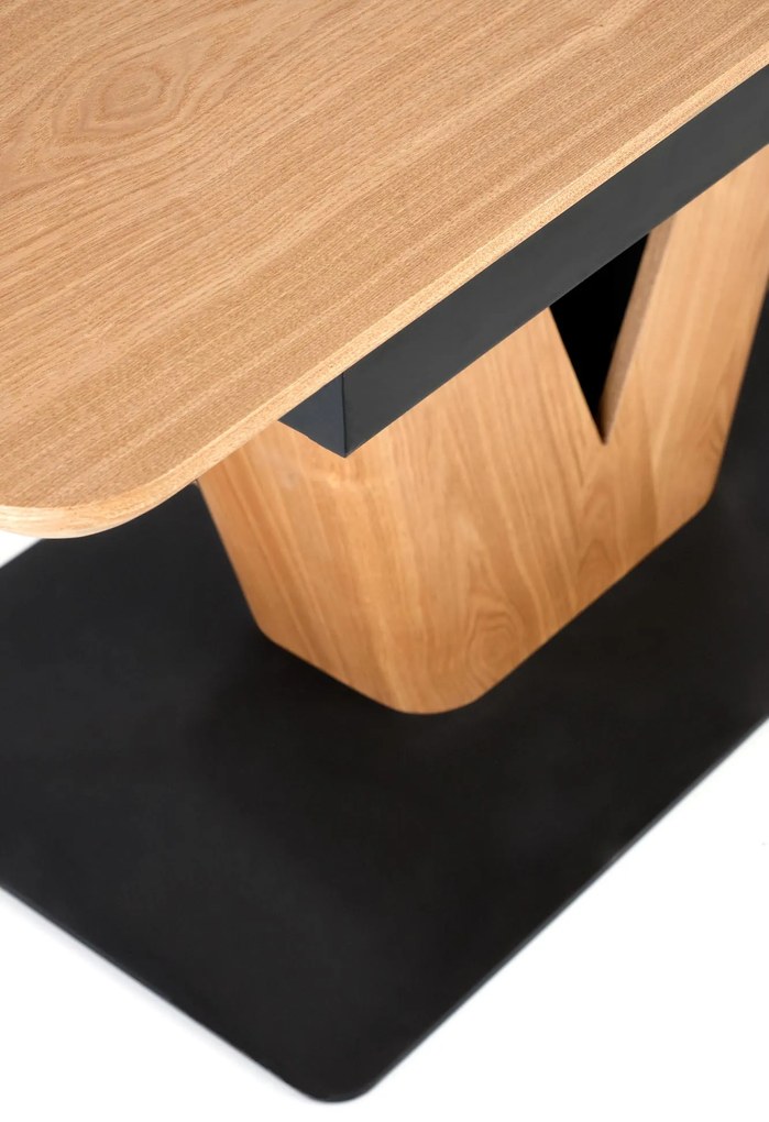 UMBERTO table natural oak, leg natural oak/black DIOMMI V-CH-UMBERTO-ST