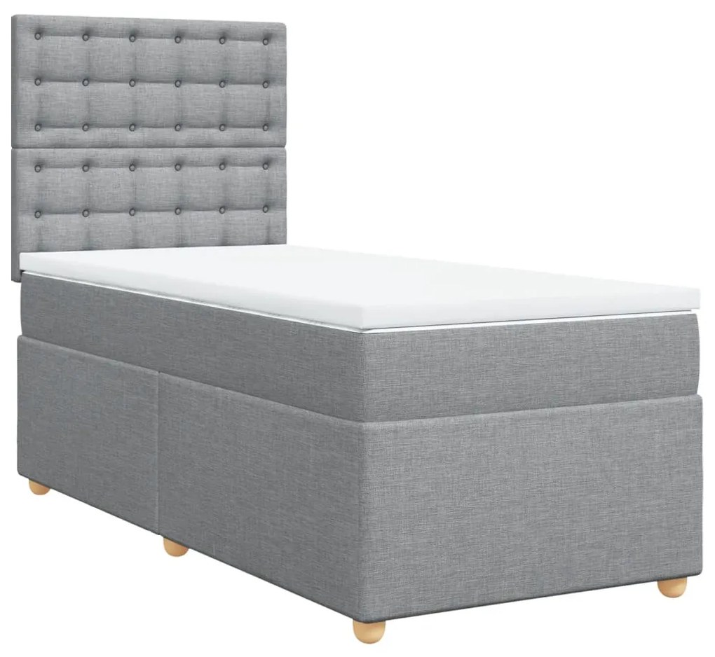 ΚΡΕΒΑΤΙ BOXSPRING ΜΕ ΣΤΡΩΜΑ ΑΝΟΙΧΤΟ ΓΚΡΙ 100X200 ΕΚ. ΥΦΑΣΜΑΤΙΝΟ 3293505