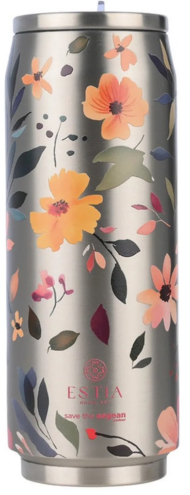 Θερμός Travel Cup Save The Aegean Silver Botanic 500ml Estia 01-31299