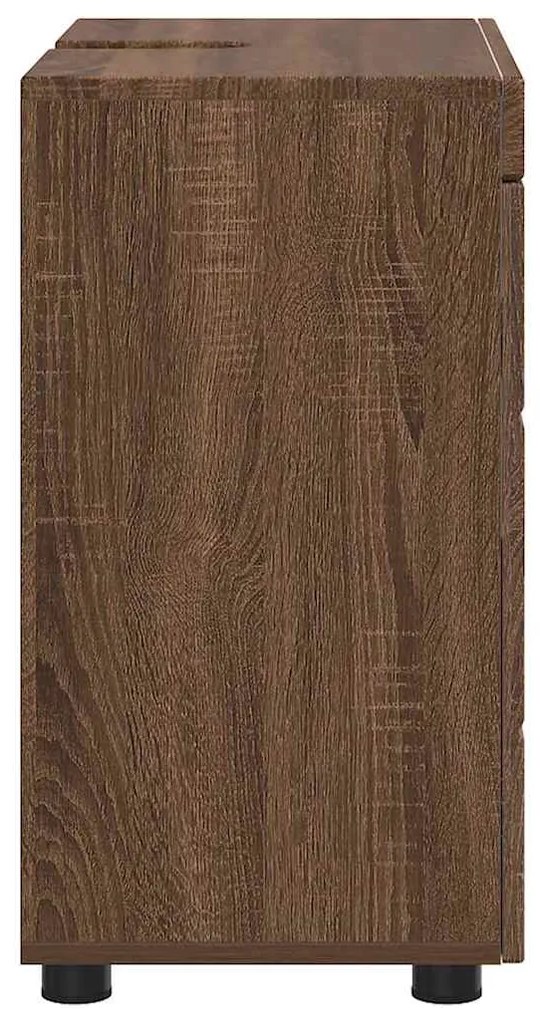 vidaXL Ντουλάπα νιπτήρα μπάνιου TULUM Καφέ δρυς 60 x 34 x 63 εκ