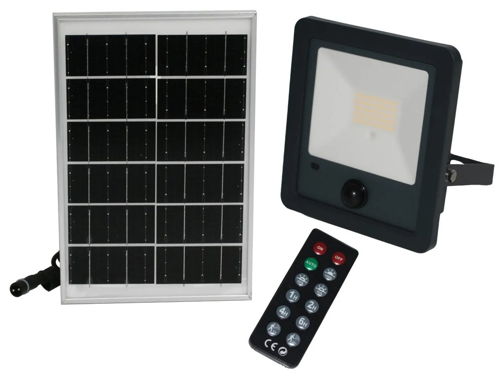 Adeleq Ηλιακός Προβολέας LED Mε Ανιχνευτή Κίνησης 300W 3000lm 4000K Γραφίτης 5-00300