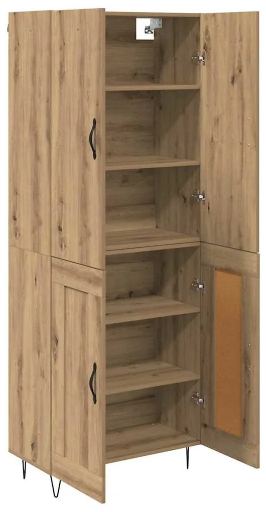 vidaXL Highboard 2 pcs Artisan Oak Μηχανική ξυλεία και γυαλί