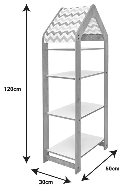 ΡΑΦΙΕΡΑ MONTESSORI ZOILEN II PAKOWORLD ΛΕΥΚΟ-ΡΟΖ MDF 50X30X120ΕΚ