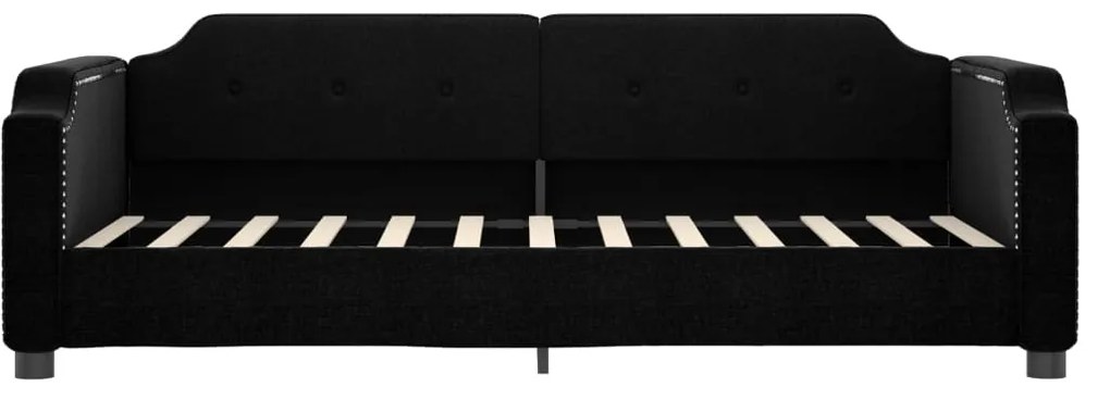 vidaXL Καναπές Κρεβάτι Συρόμενος Μαύρος 90x190 εκ. Ύφασμα &amp; Συρτάρια