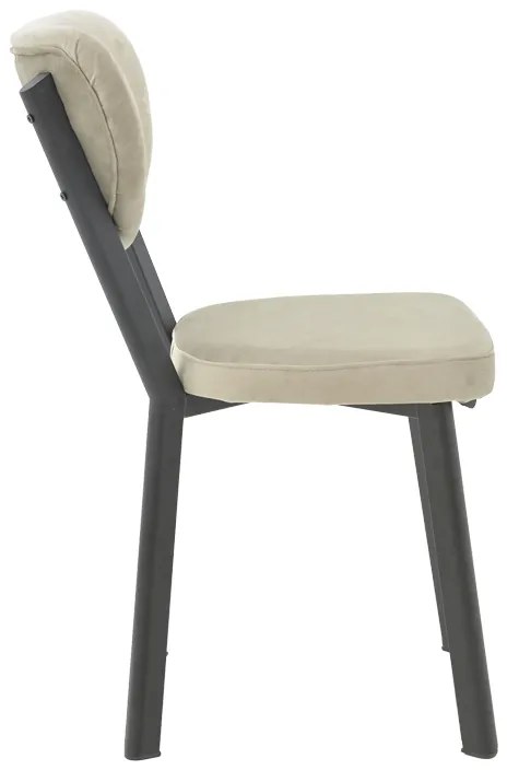 Καρέκλα Joley pakoworld γκρι βελούδο-πόδι μαύρο μέταλλο 45x39x86.5εκ