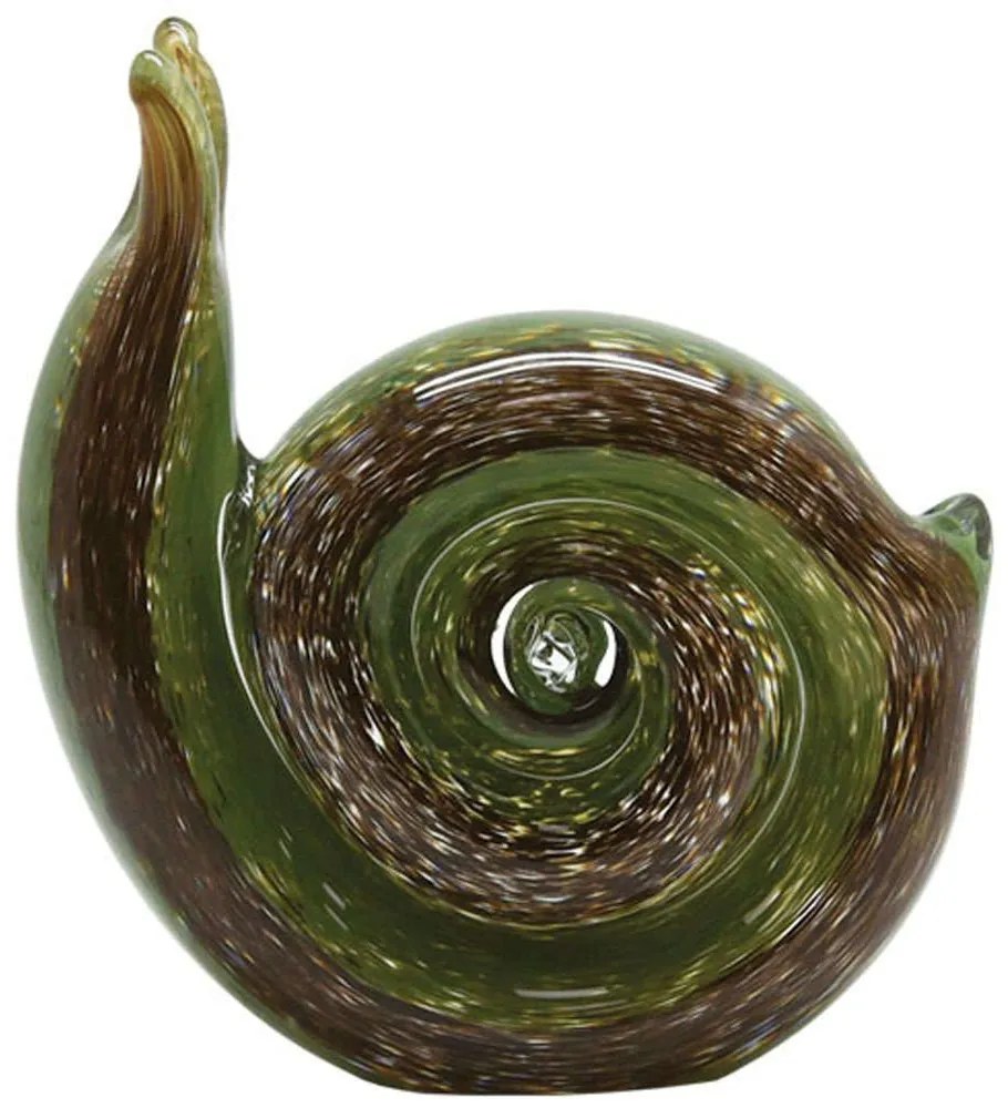 Διακοσμητικό Σαλιγκάρι 15-00-23904 14,5x4,5x14cm Green-Brown Marhome Glass