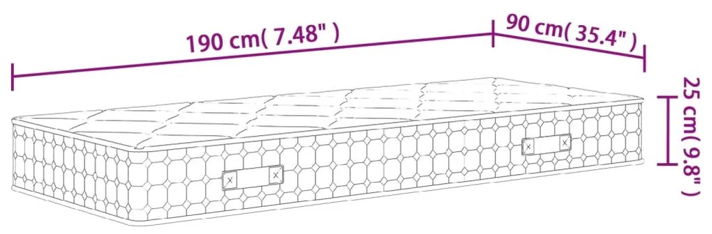 ΣΤΡΩΜΑ ΜΕ POCKET SPRINGS ΜΕΣΑΙΑ ΣΚΛΗΡΟΤΗΤΑ 90X200 ΕΚ. ΜΟΝΟ 372837