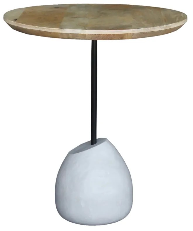 PILEA 46 SIDE TABLE ΦΥΣΙΚΟ ΛΕΥΚΟ 46x46xH58cm