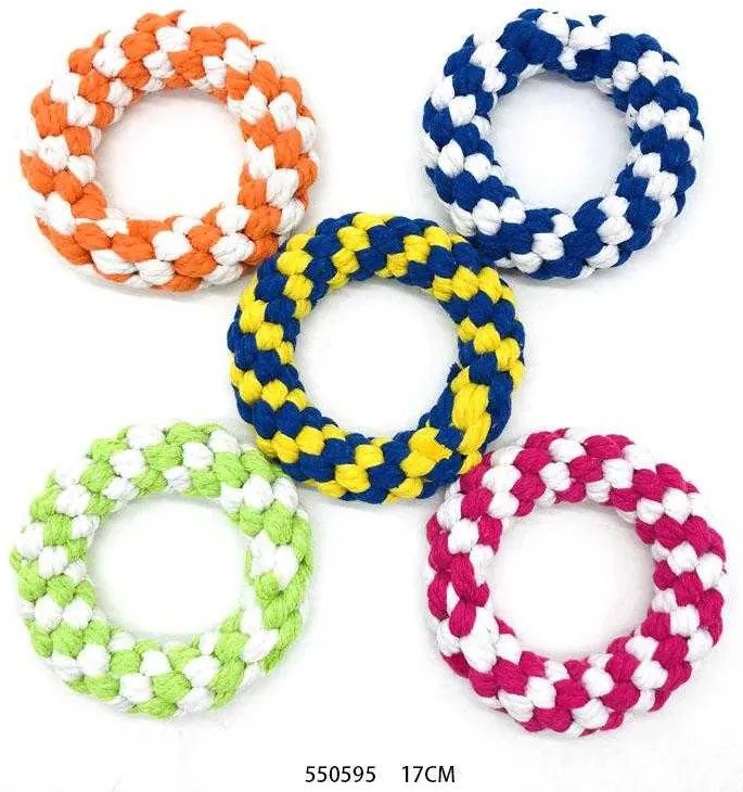 Παιχνίδι σκύλου κρίκος σχοινί - 17cm - 12pcs - 550595