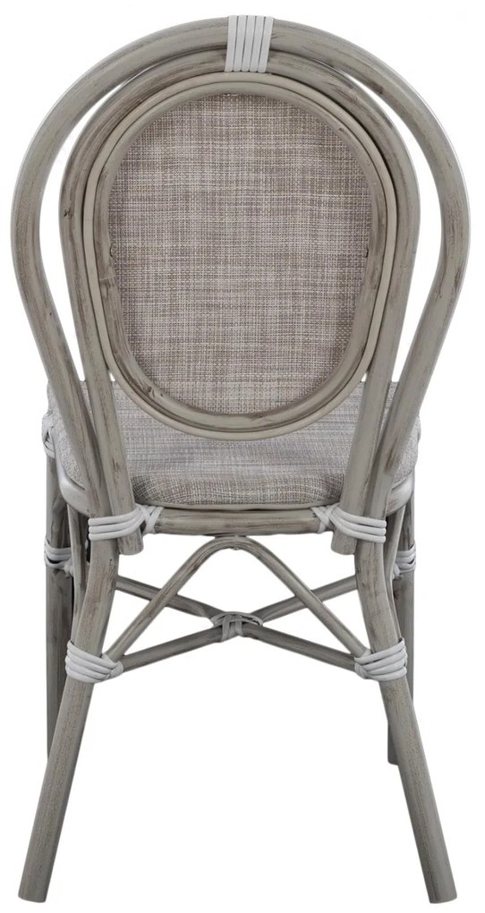 Καρέκλα KASON C5109 Αλουμινίου Bamboo Look Πατίνα Γκρί με Textline 45x57x88 εκ. 45x57x88 εκ.