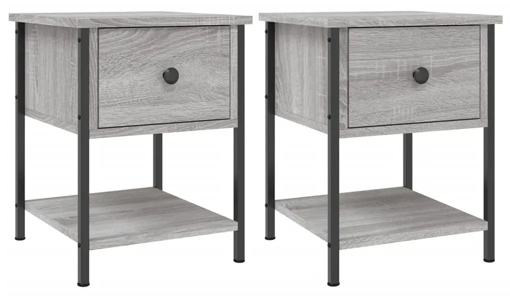 vidaXL Κομοδίνα 2 τεμ. Γκρι Sonoma 34x35,5x45 εκ. Επεξεργασμένο Ξύλο