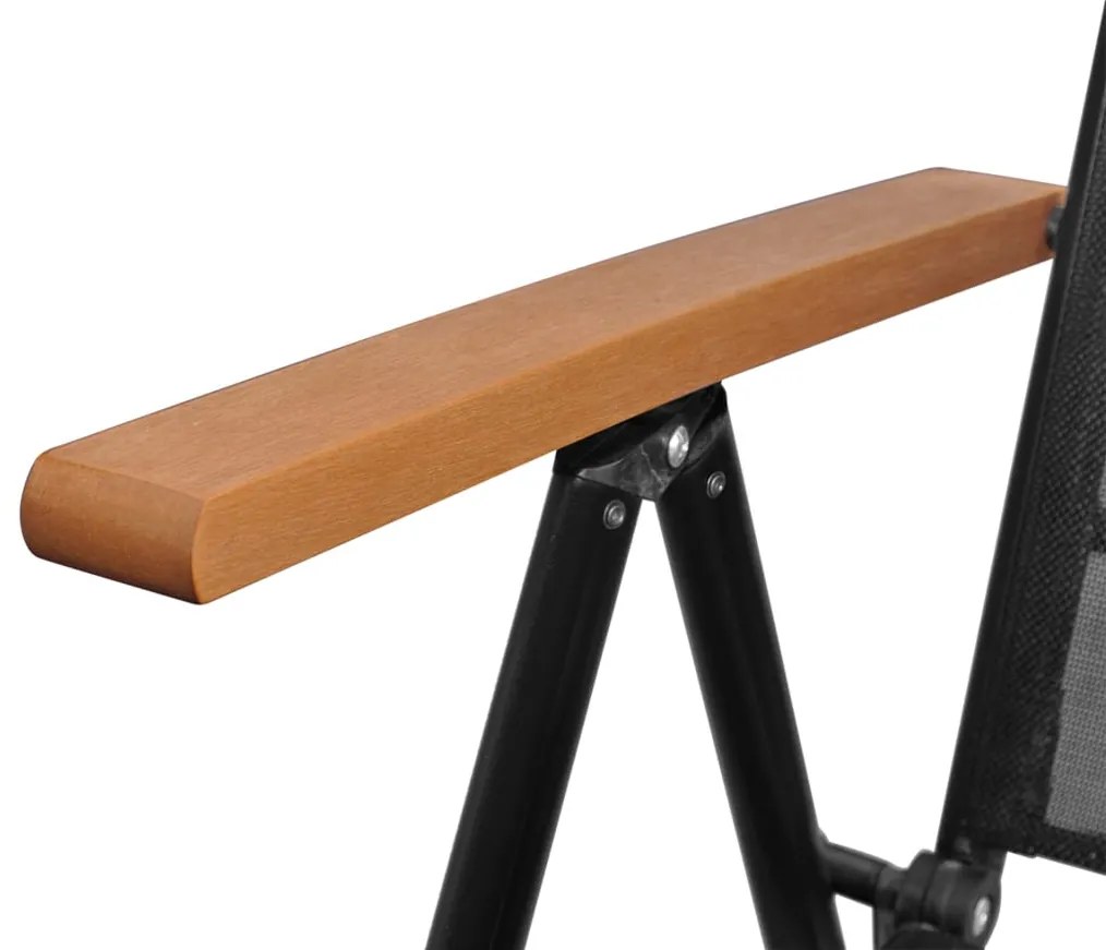 vidaXL Σετ Τραπεζαρίας Κήπου 9 Τεμαχίων Μαύρο από Αλουμίνιο