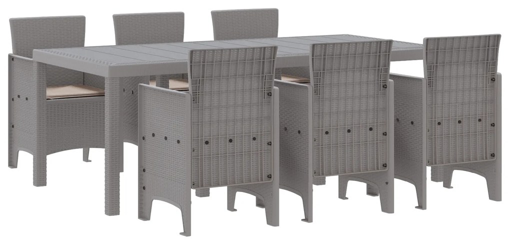 vidaXL Σετ Τραπεζαρίας Κήπου 7 pcs Ανοιχτό γκρι 200 x 100 x 73 εκ.
