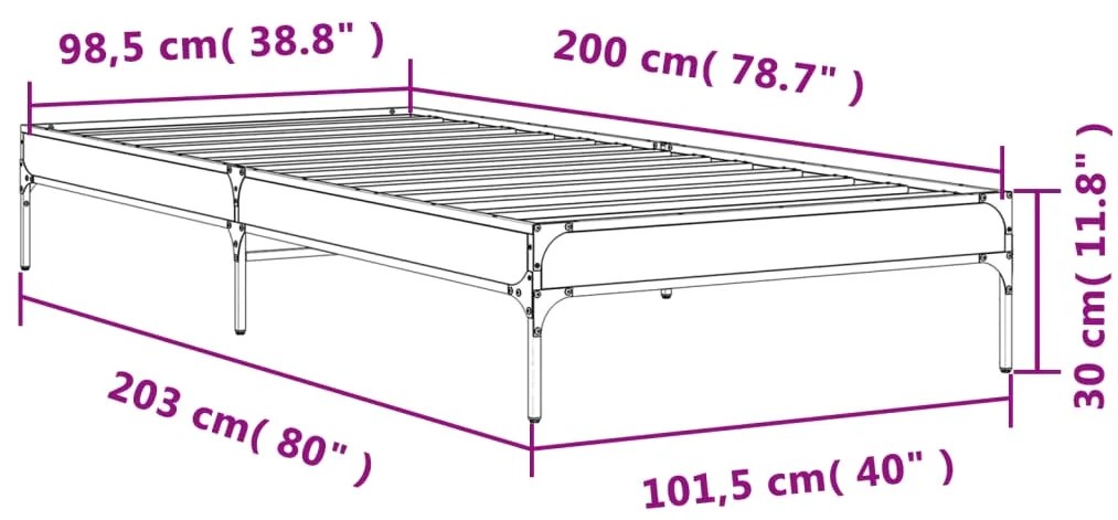 ΠΛΑΙΣΙΟ ΚΡΕΒΑΤΙΟΥ ΓΚΡΙ SONOMA 100X200 ΕΚ. ΕΠΕΞ. ΞΥΛΟ &amp; ΜΕΤΑΛΛΟ 845029