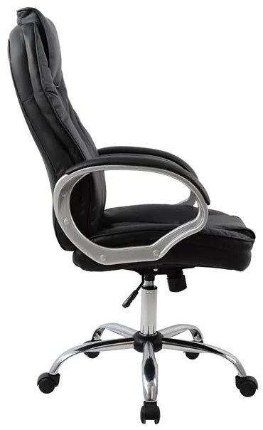 ΚΑΡΕΚΛΑ ΓΡΑΦΕΙΟΥ ΜΑΥΡΟ PU STARELL ΜΕ ΠΟΔΙ ΧΡΩΜΙΟ 65x71x106,5-116Y εκ.HM1025.01